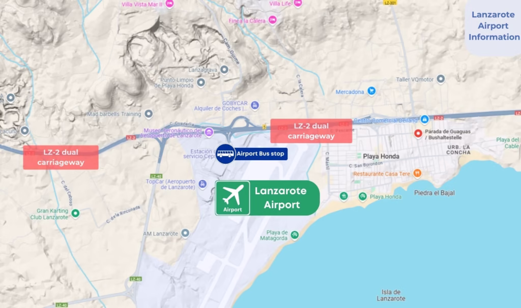 Lanzarote Airport information map and directions
